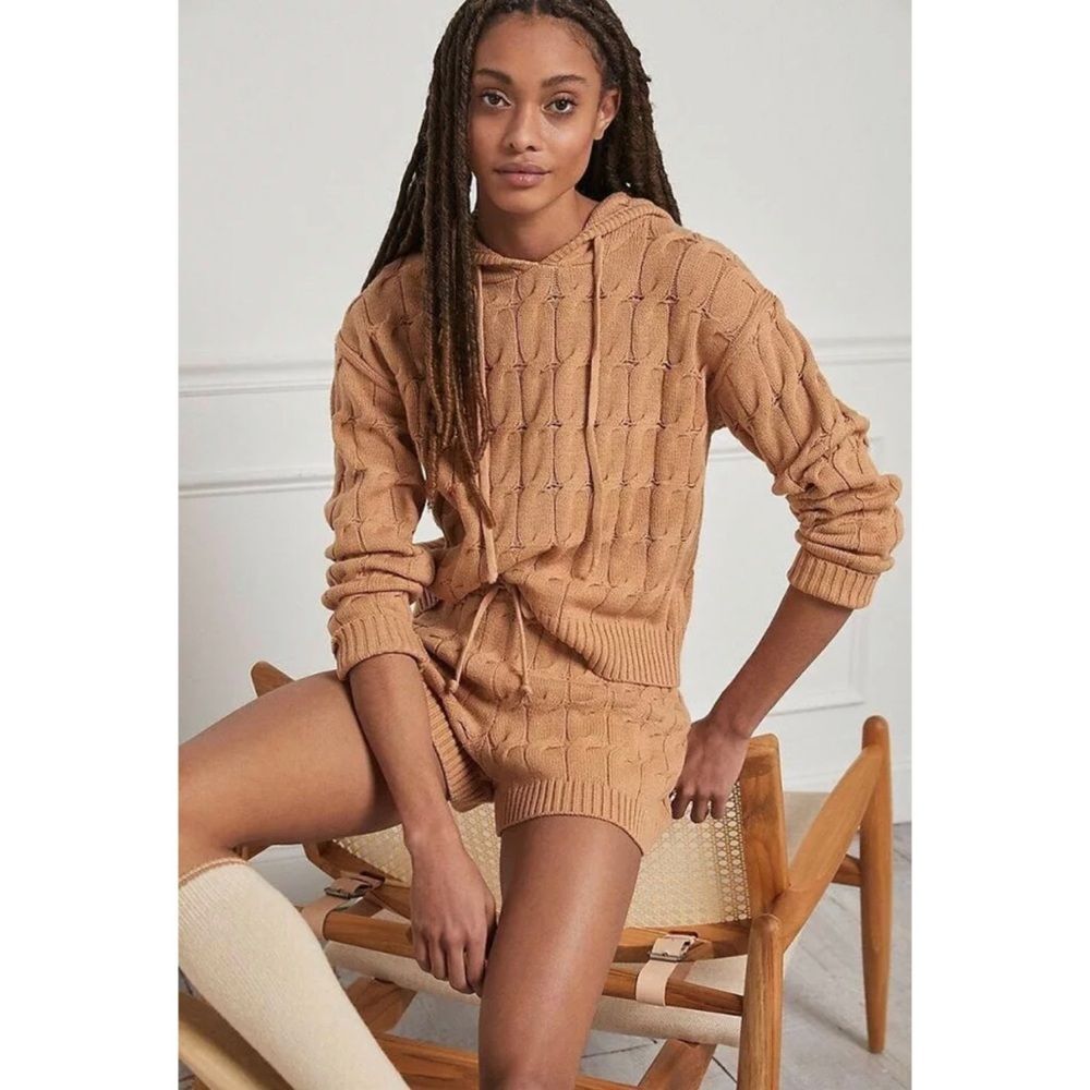 Anthropologie Ellyn Cable-Knit Sweater Set